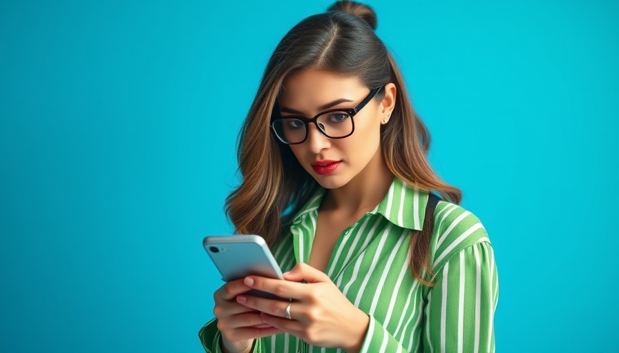 Stylish woman using smartphone to manage cortisol levels effectively.