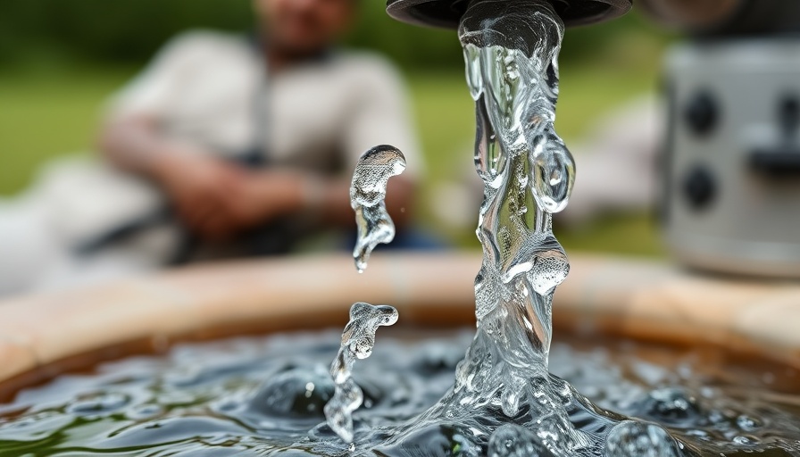 Close-up of water pouring from a spout, highlighting best water filter for home use.