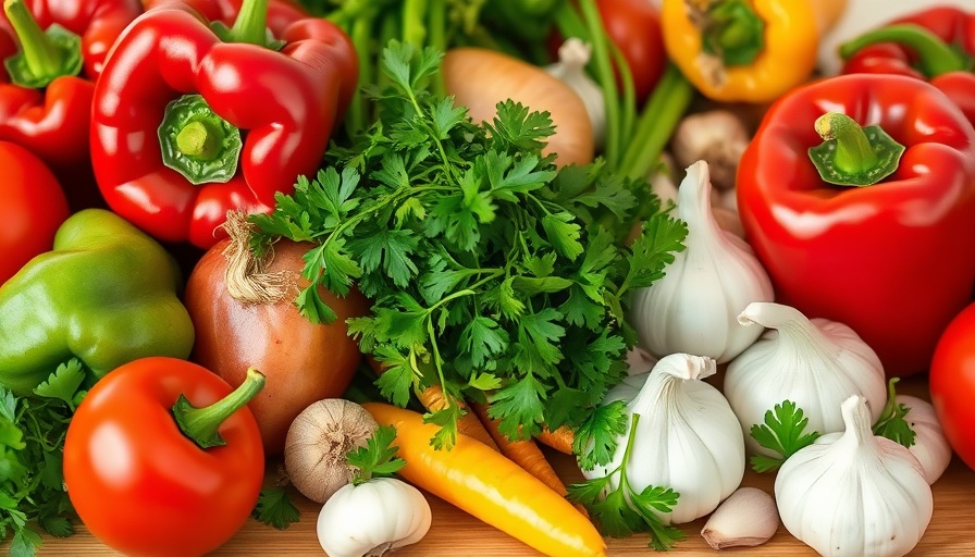Colorful vegetables for a cancer-prevention diet on a table.