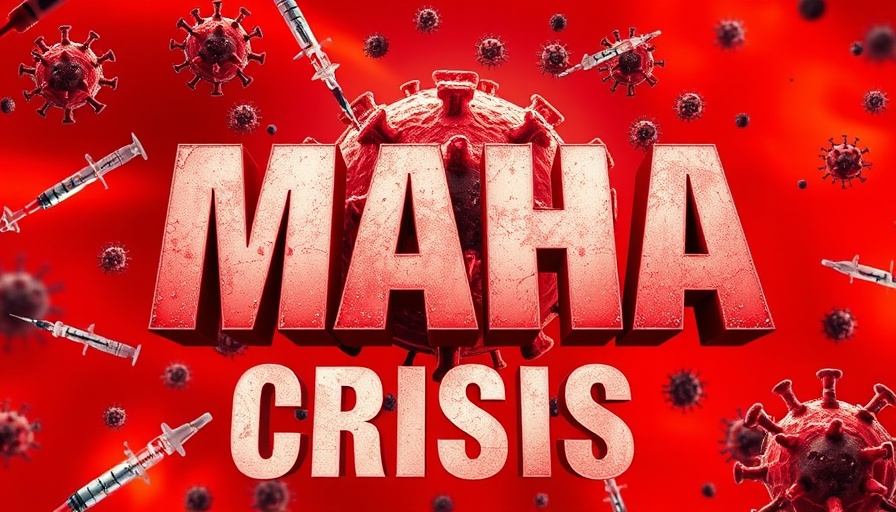 News graphic on vaccine crisis with bold text and vibrant colors.