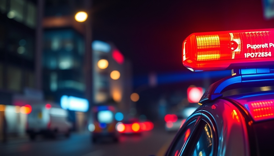 Flashing police lights highlighting Pittsfield pedestrian safety concerns.