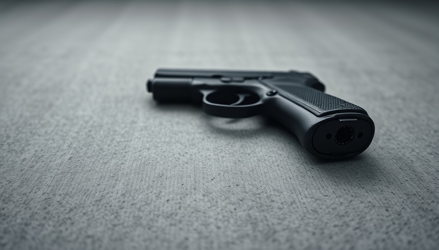 Juveniles Arrested at Pierce Beach Park involves detailed handgun close-up.
