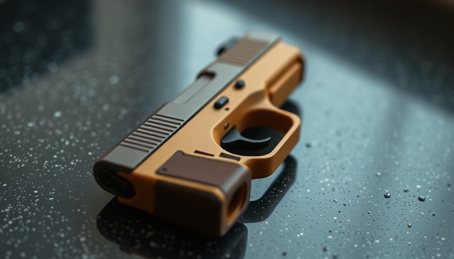 Tan pistol on dark surface highlighting safety concerns at Pierce Beach Park.