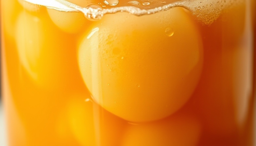 Close-up of kombucha fermenting highlighting SCOBY and bubbles.