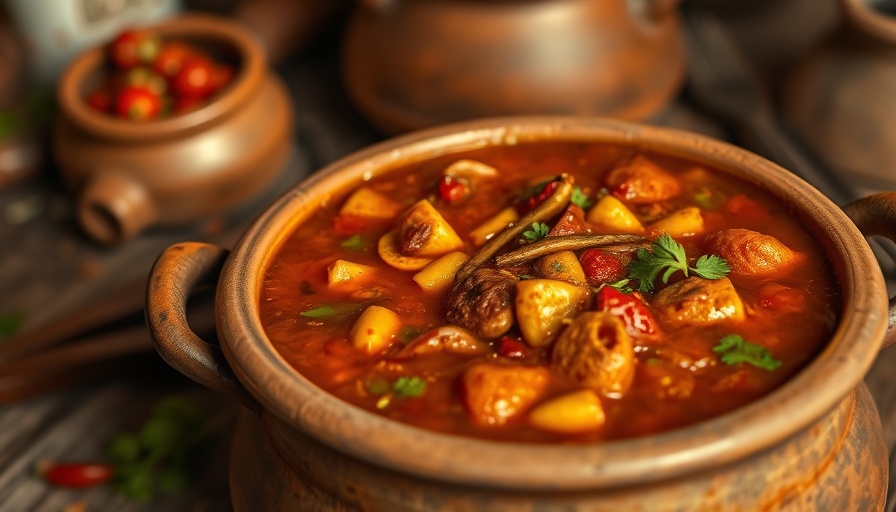 Steaming laal maas in a clay pot with foil-wrapped charcoal.