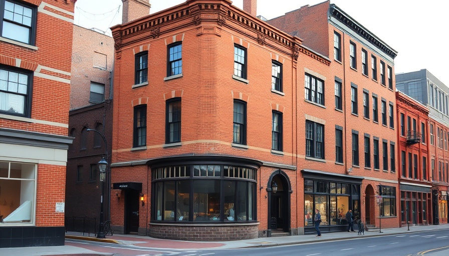 Historic home café and flats in Loughborough street view.