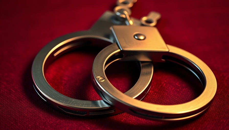 Close-up of handcuffs, symbolizing gun fired during argument outside McDonald’s.
