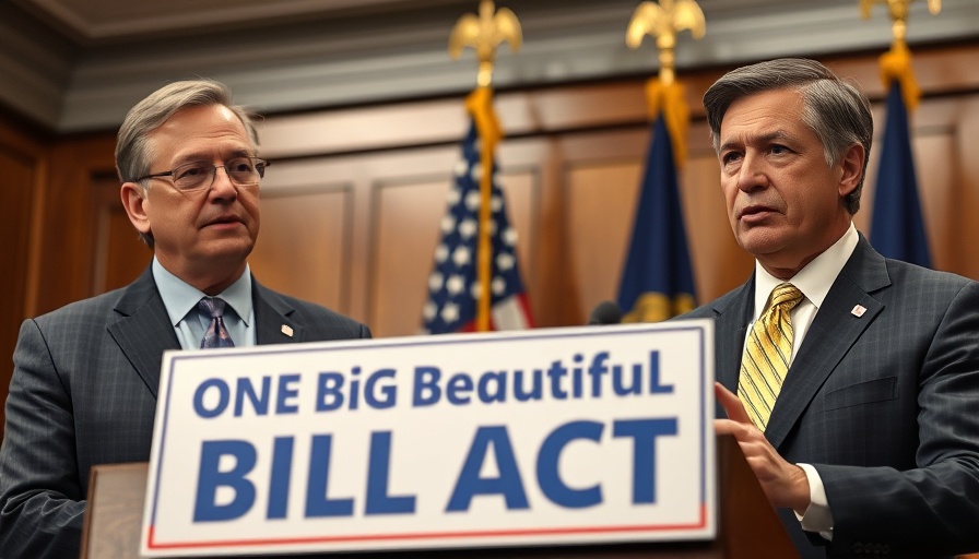 Politicians presenting 'One Big Beautiful Bill Act' at a press event.