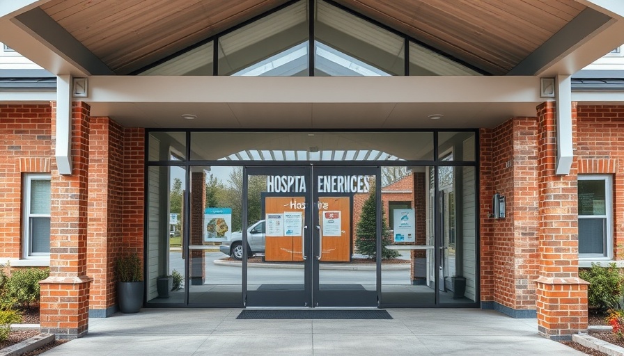 LOROS Hospice entrance with service notices displayed.