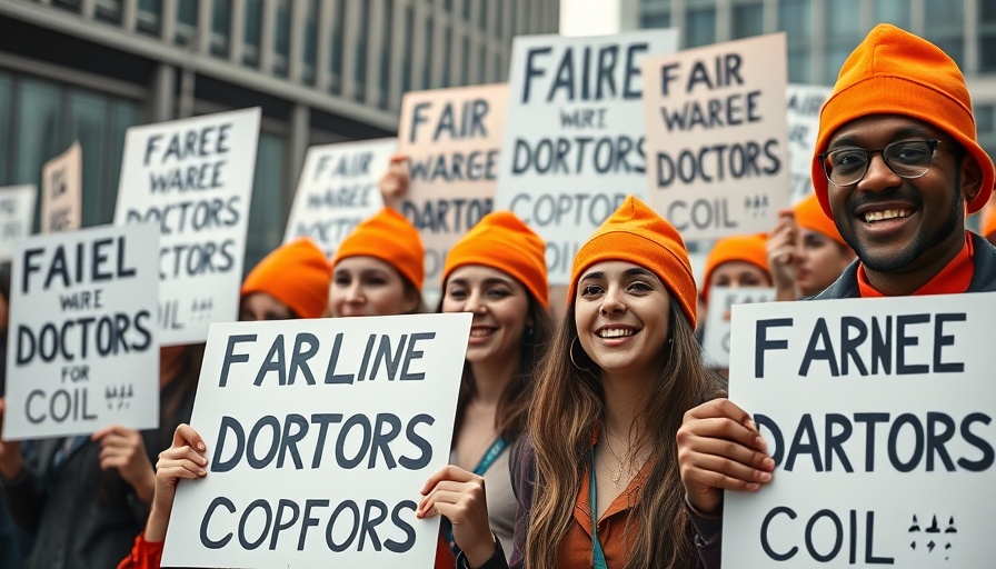 Resident doctors protesting for fair pay during a strike in England.