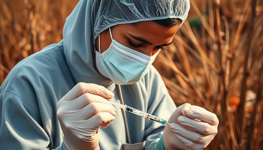 Vaccine roll-outs cut deaths by 60% with healthcare worker preparing vaccine.