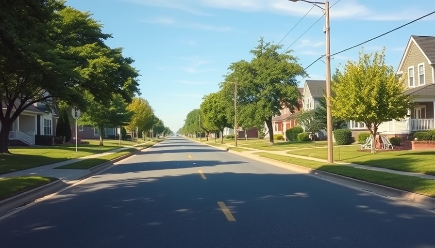 Quiet suburban street on a sunny day in Leicester.