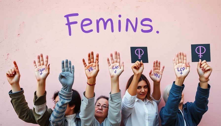 Empowered group showing feminist slogans on hands against pink wall, unhinged ways to practice microfeminism.