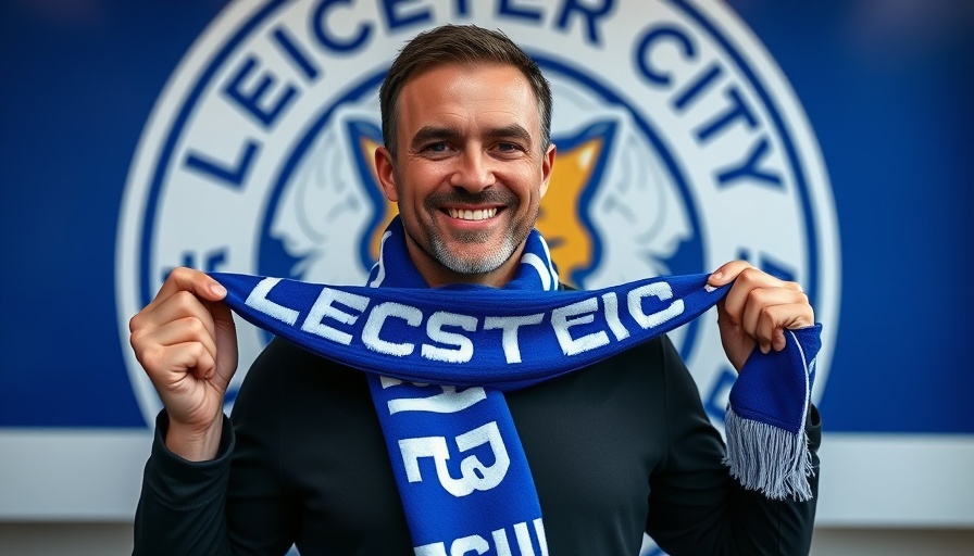 Cifuentes appointed Leicester manager, holding team scarf.