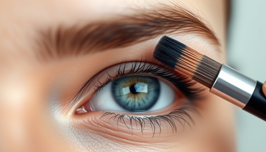 Close-up eyebrow shaping with brush for easy grooming technique.