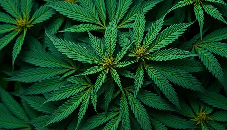 Close-up of cannabis leaves in focus related to IBD and cannabis.