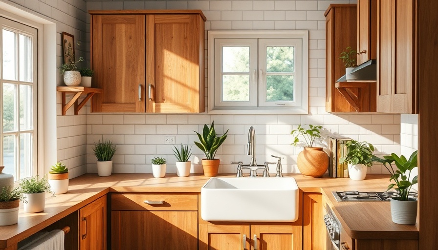 Modern kitchen with wooden cabinets and bright lighting, creating an inviting feel.