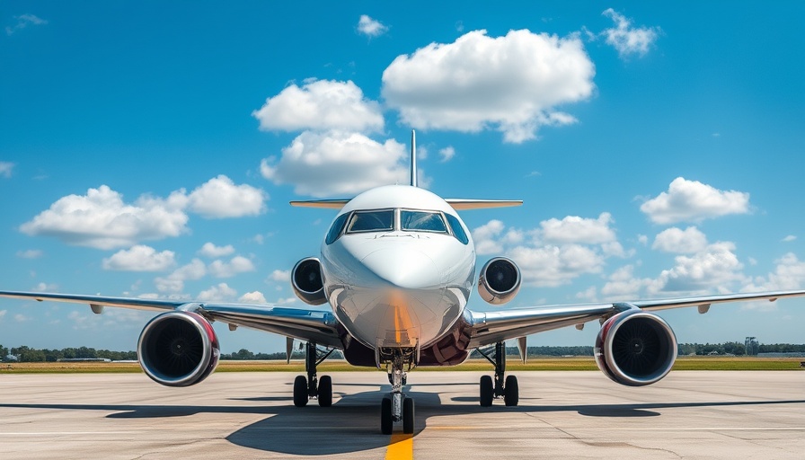 Commercial airplane parked for emergency landing at East Midlands Airport.