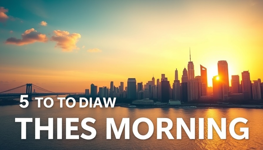 City skyline at sunrise with health tips for a thriving Tuesday.