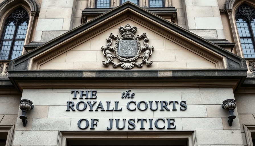 Exterior of the Royal Courts of Justice building.