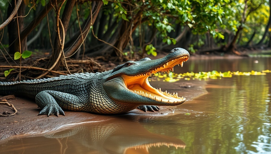 Crocodile on riverbank during Daintree River wildlife cruise