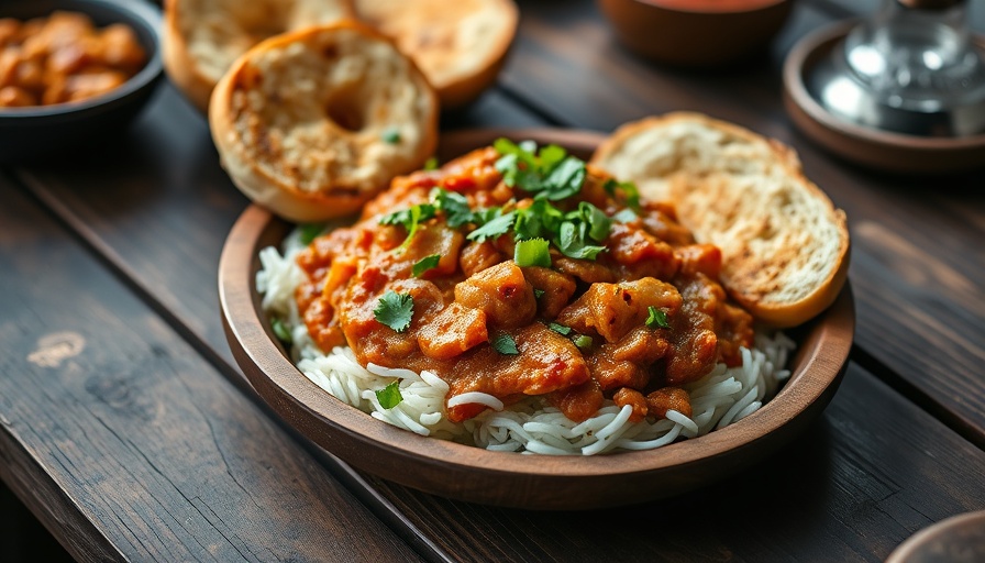 Mouthwatering pav bhaji recipe with garnished buns on a wooden plate.