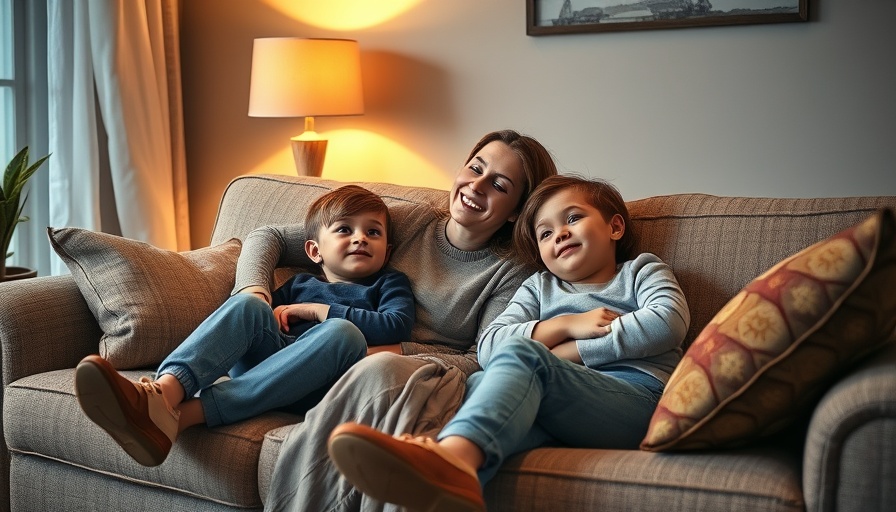Family bonding during Sunday reset routines on a cozy couch.