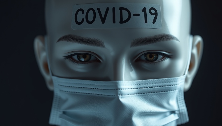 COVID-19 impact on brain aging depicted by masked humanoid face
