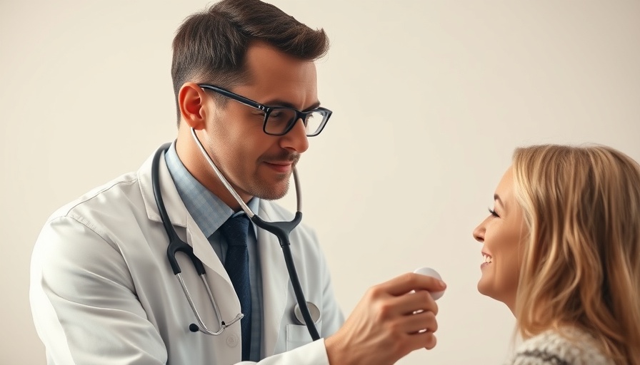 AI stethoscope heart disease detection during medical check-up.