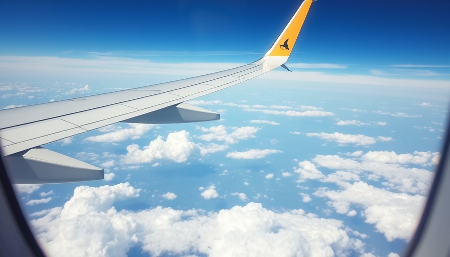 Airplane wing above clouds on Air Transat flight