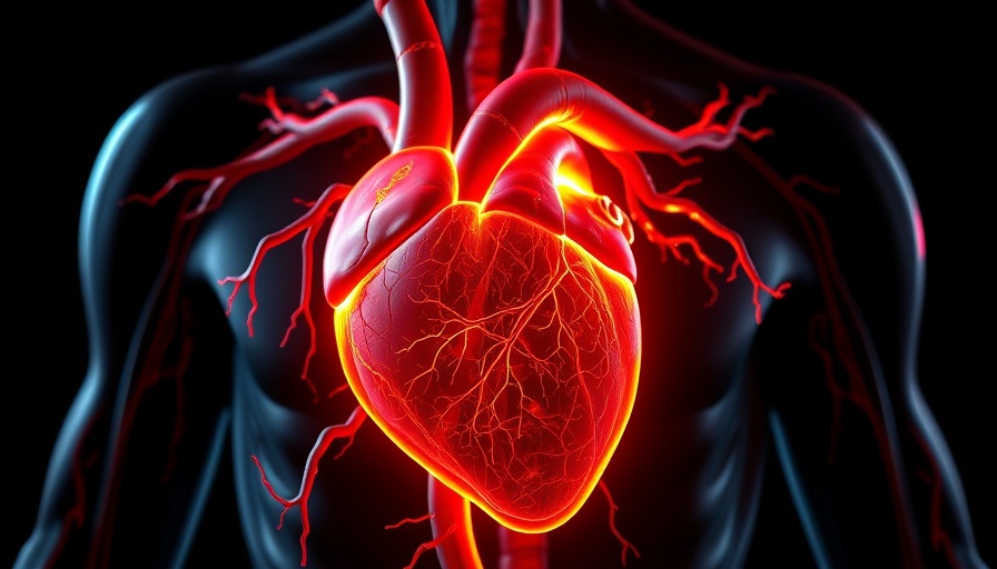 3D human cardiovascular system illustration highlighting heart age disparities.