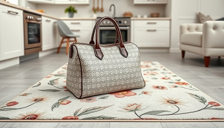 Affordable Bougie Upgrades: Stylish kitchen mat and designer handbag.