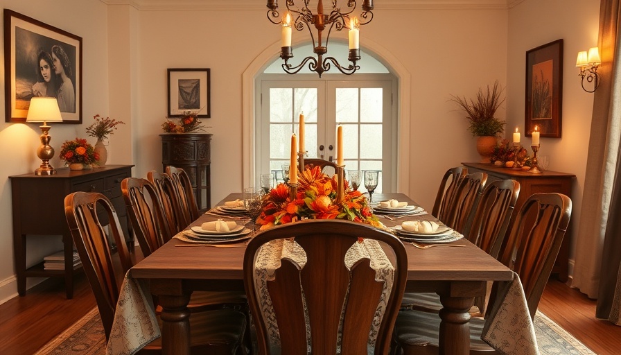 Stylish Thanksgiving table decor with candles and rustic elegance.