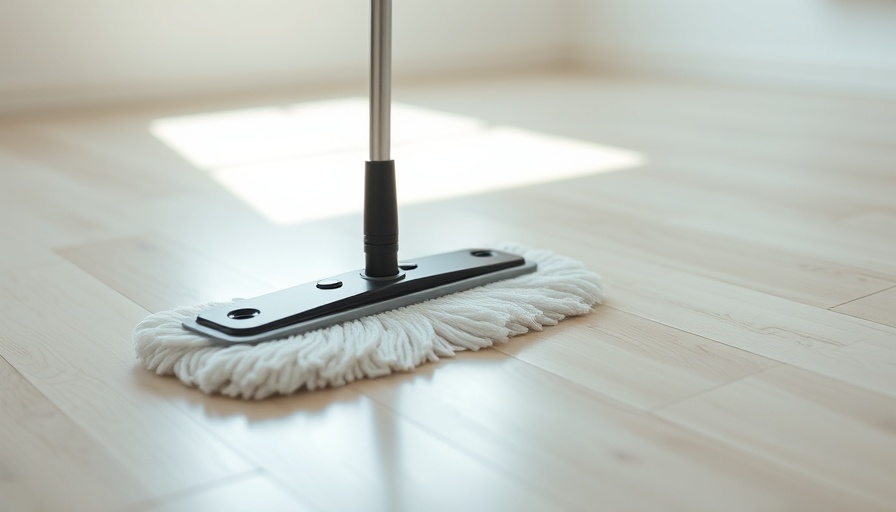 Mop cleaning shiny vinyl plank flooring