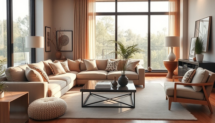 Elegant modern living room with Macy's private label home decor.