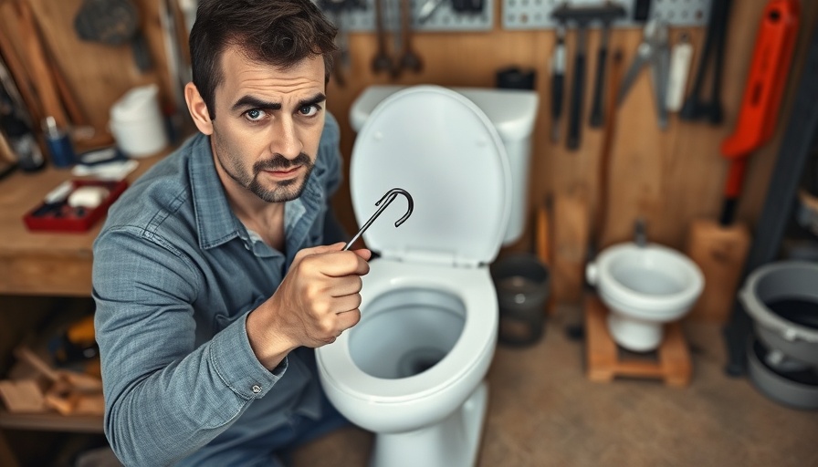 How to unclog toilet with a hanger in a workshop setting.
