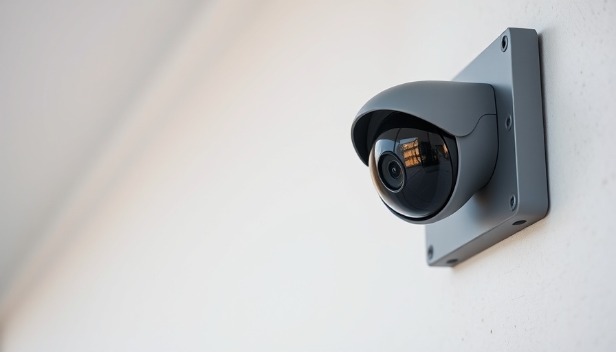 Modern security camera mounted strategically on white wall.