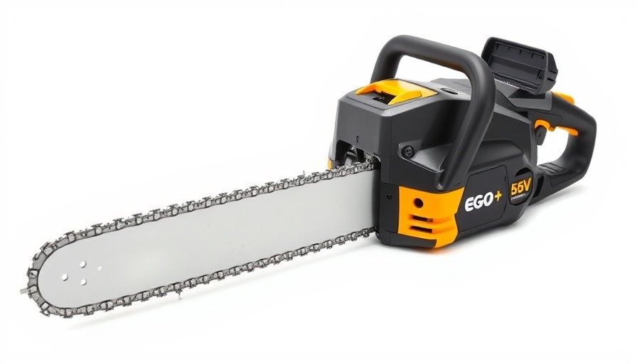 EGO Power+ 56V 12-inch Compact Chainsaw on white background.