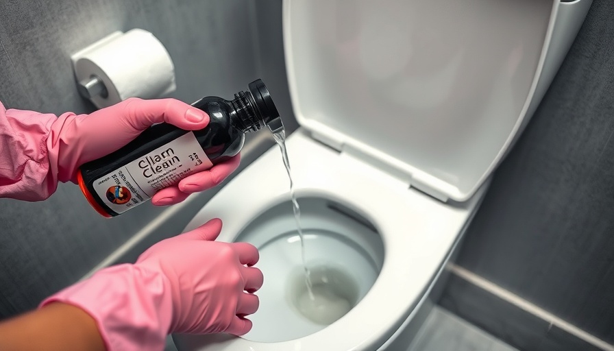 Person using no-mess solution for toilet plunging in a clean bathroom.