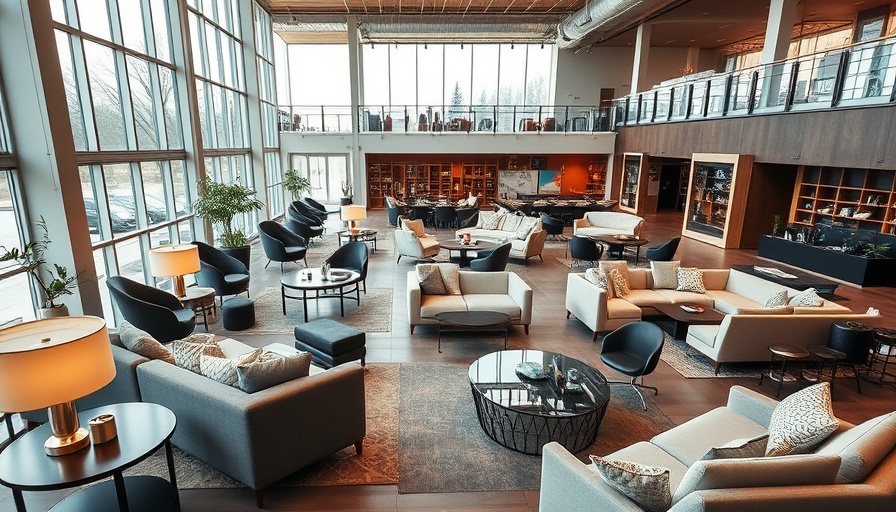 Elegant furniture showroom at High Point Market Tours and Amenities.