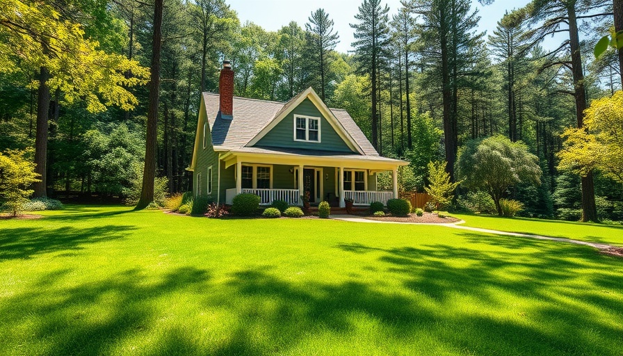 Charming suburban house with sustainable green lawn tips.