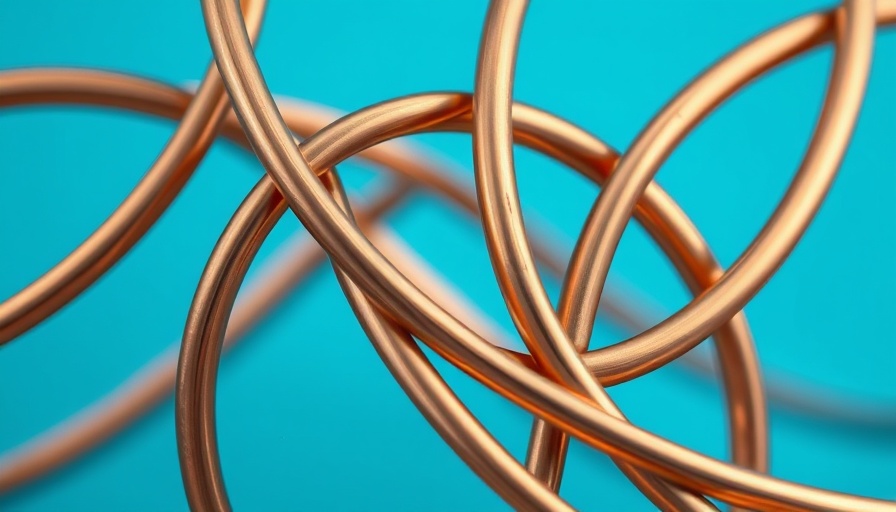 Intertwined copper wires close-up, reflecting light.