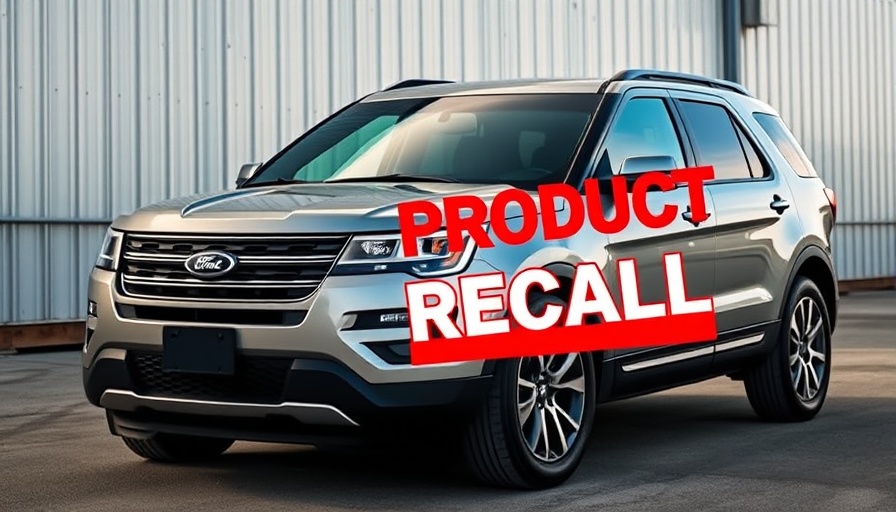 Ford recalls vehicles over engine fire risk - SUV with recall sign