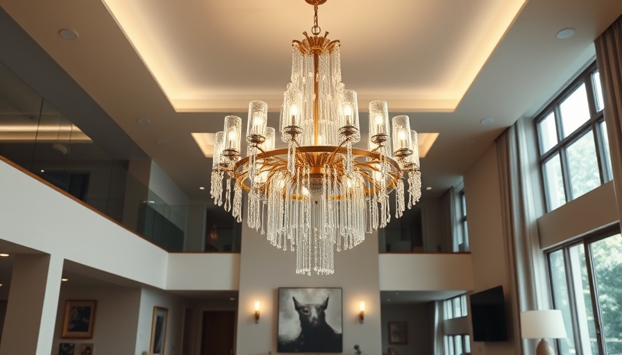 Currey & Company new lighting partner chandelier in modern living space.