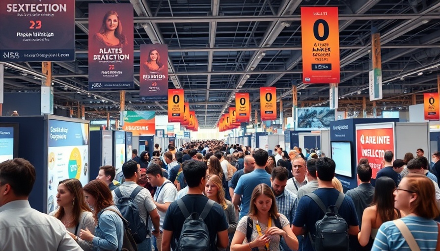 Busy market registration scene at Atlanta Market 2025, lively interaction.