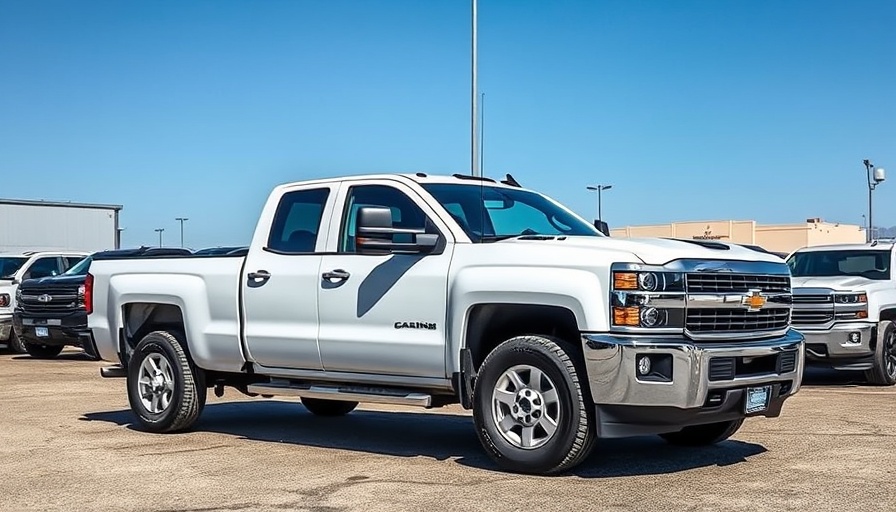 White pick-up truck with recall sign in outdoor parking lot, Chrysler tire pressure recall.