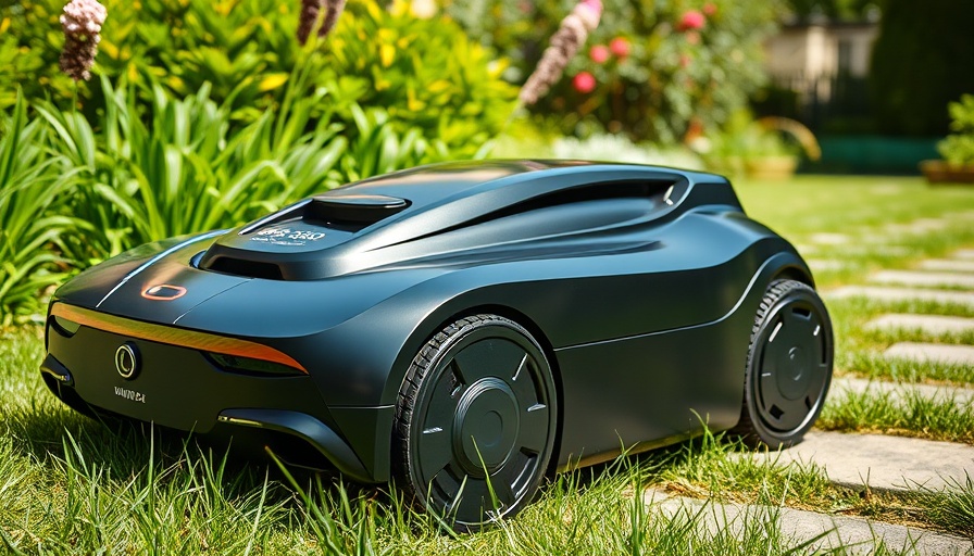 RoboUP T1200 Pro 2025 robotic lawn mower operating on a lawn