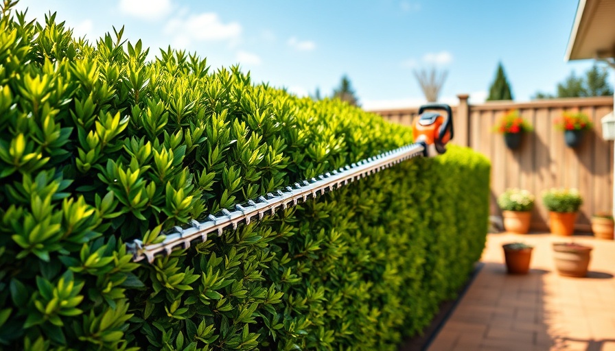 Skil 40V 24-inch hedge trimmer expertly trimming bushes.