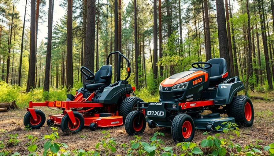 DR XD Series Field and Brush Mowers in forest setting.