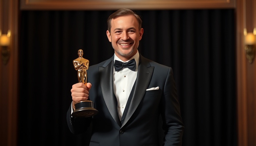 Man in tuxedo holding award at event, Sean Connery Villa for Sale context.